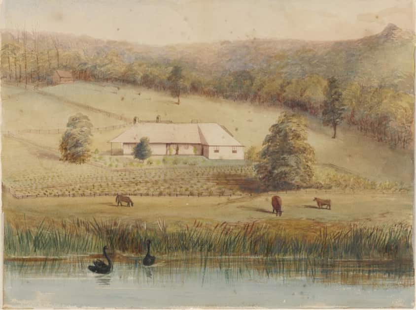 Barraba - wash drawing - Ellalong - State Library of NSW