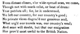 From the Prologue written for the Opening of the Playhouse at NSW 16 January 1796 - George Barrington's 'The History of NSW'
