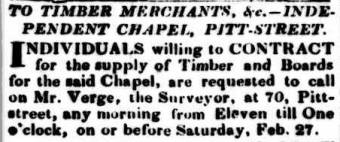 John Verge advertisement. The Australian 26 February 1830